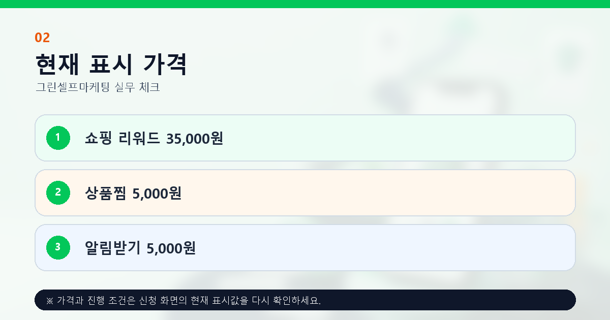 쇼핑 리워드 상품찜 알림받기 현재 표시 가격