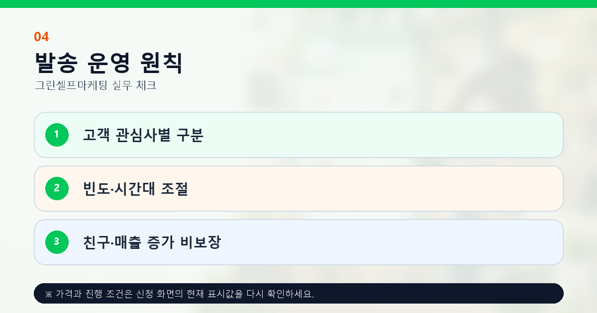 고객 관심사별 채널 메시지 구분과 빈도 시간대 조절