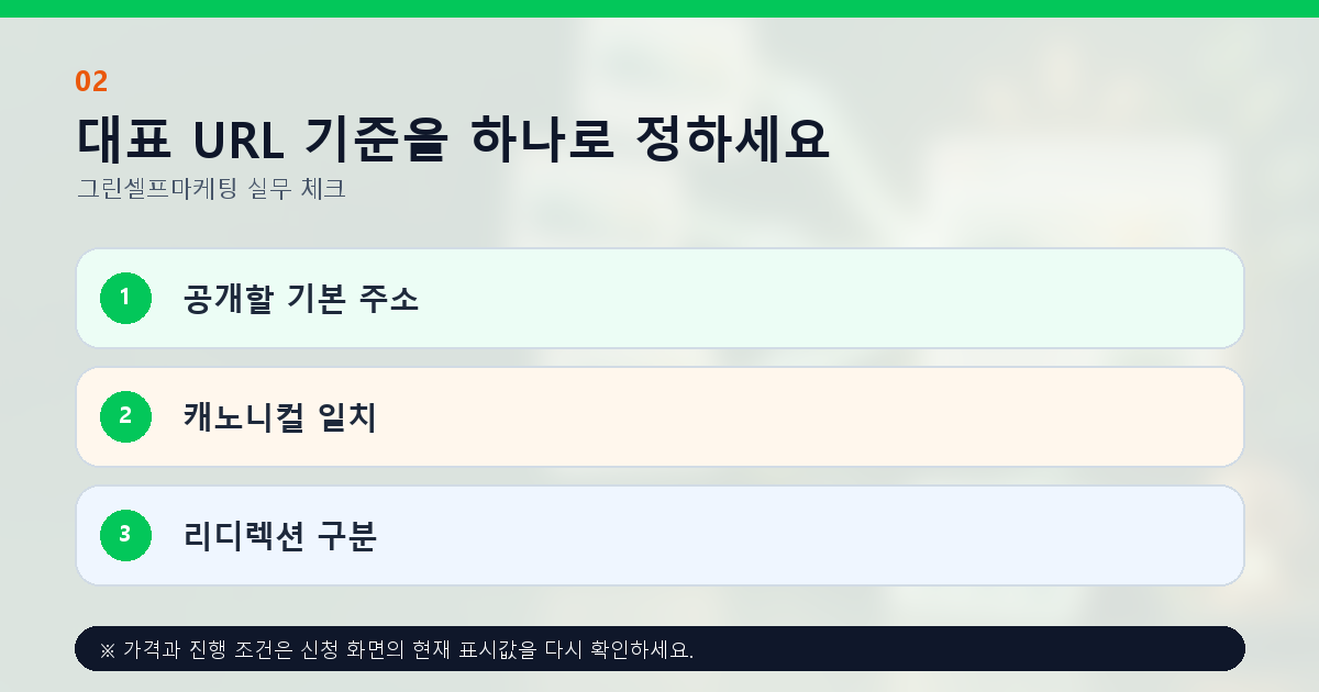 대표 URL 기준을 하나로 정하세요 공개할 기본 주소 캐노니컬 일치 리디렉션 구분