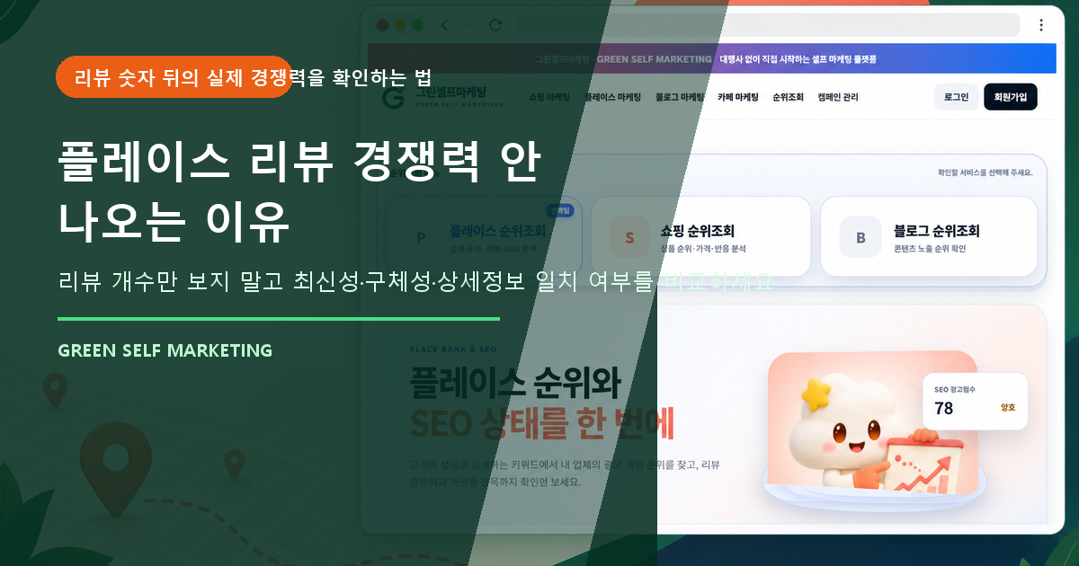 플레이스 리뷰 경쟁력
안 나오는 이유 대표 이미지